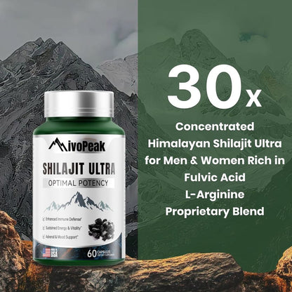 NivoPeak® Shilajit Puro El Potenciador Natural de Testosterona N°1